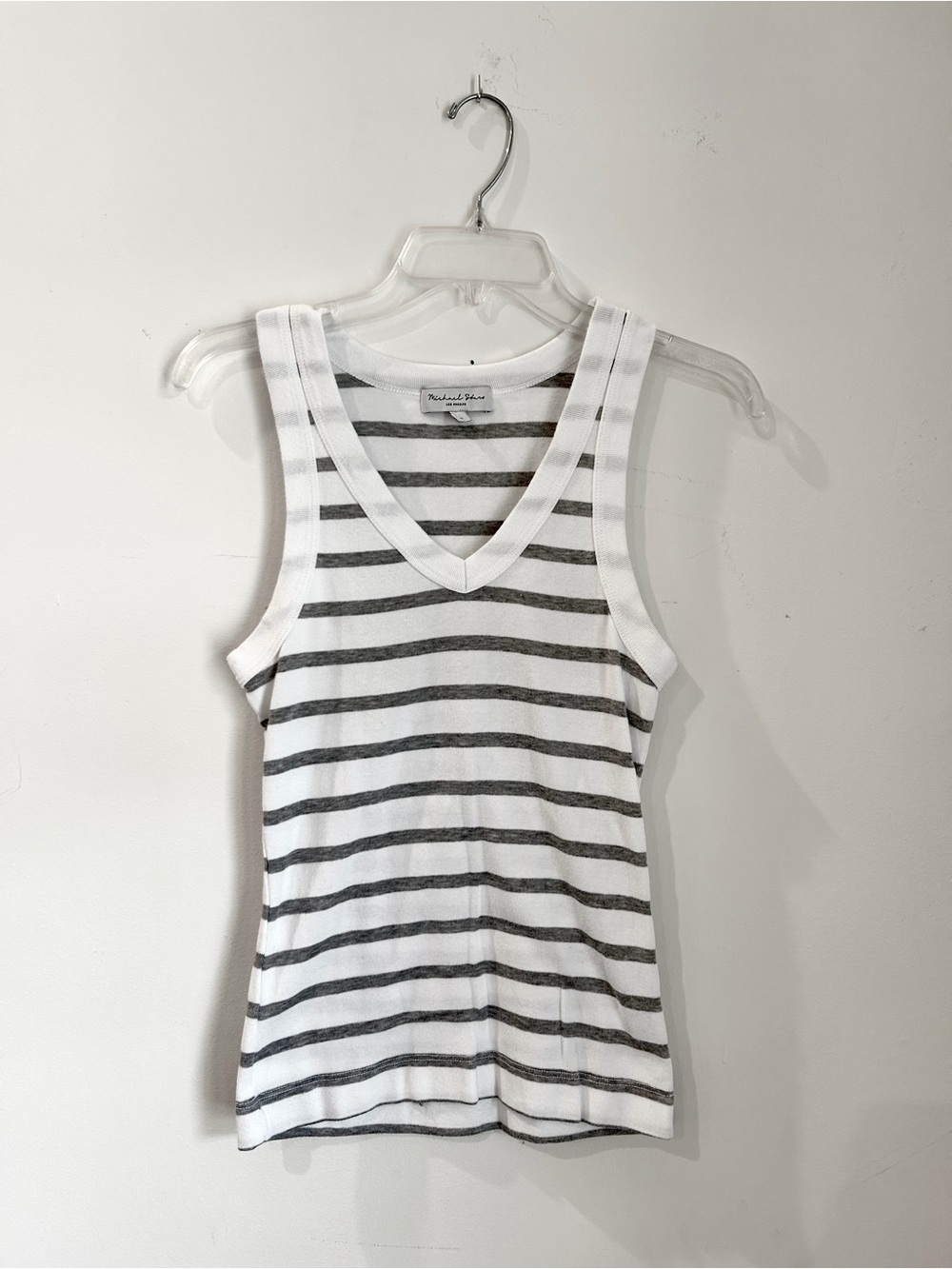 Michael Stars Striped Tank in White and Gray